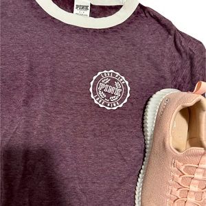 Victoria’s Secret PINK Tee with Seal in Burgandy